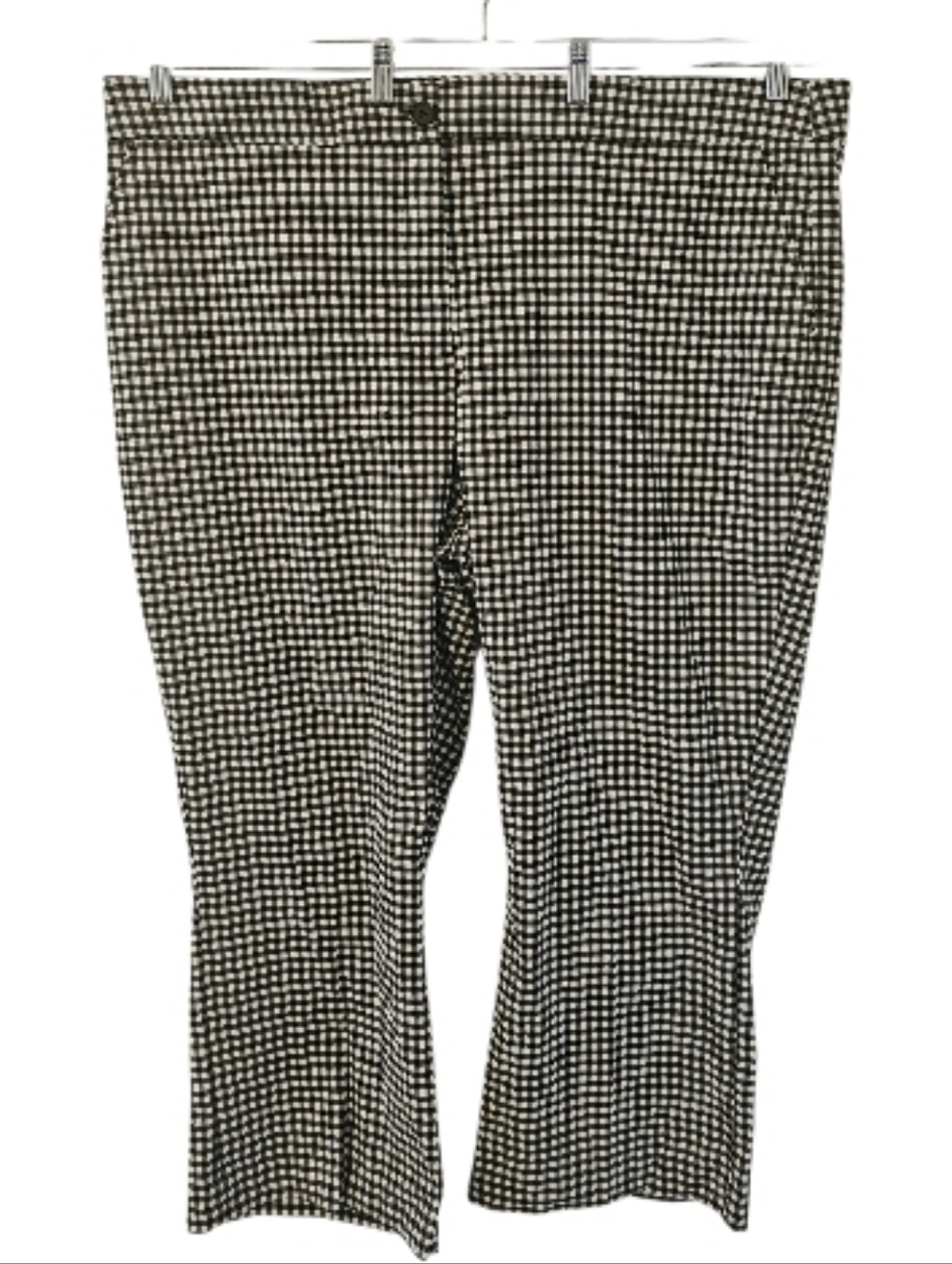 Black and White Penningtons Women's Gingham Flared-Leg Pants